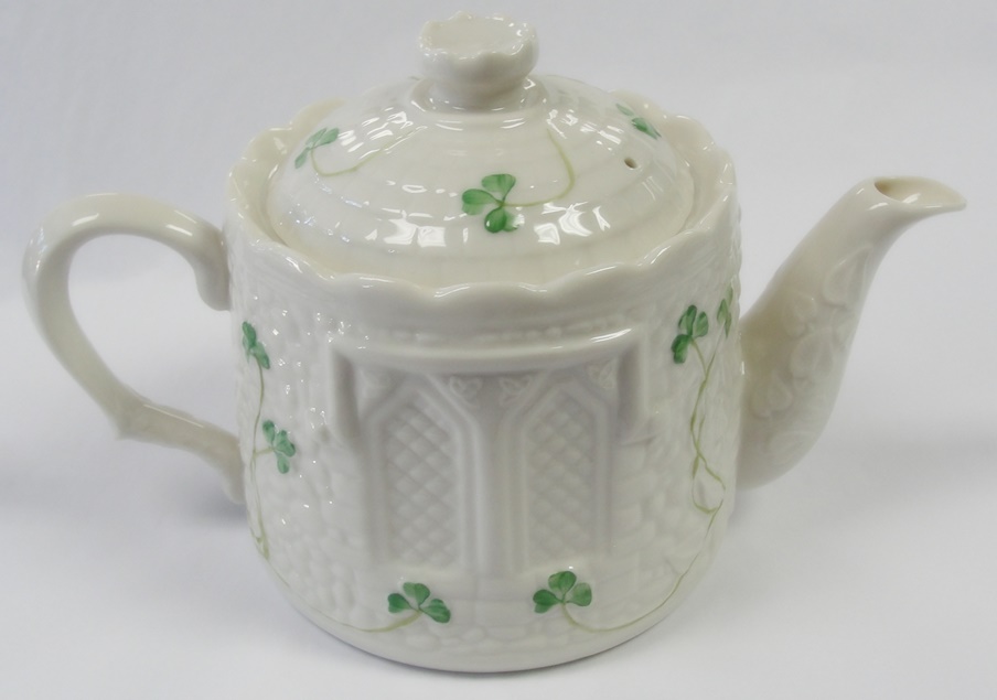 Belleek Castle Teapot House of Claddagh Irish Collections