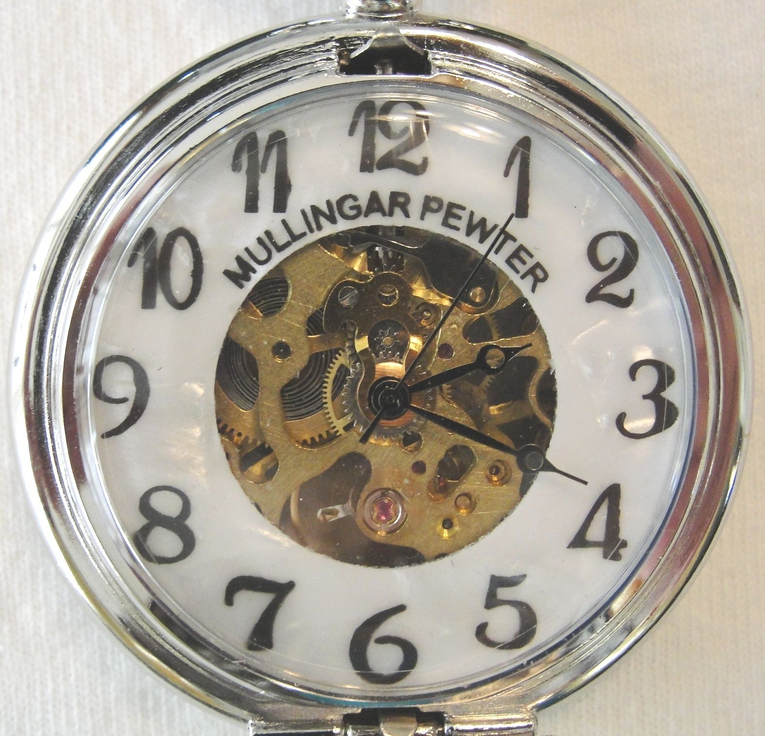 Irish Celtic Design Mechanical Pocket Watch Mullingar Pewter Ireland