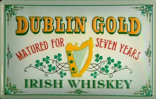 Dublin Gold Irish Whiskey Blechschild Schild 3D geprägt Tin Sign 20 x 30 cm 