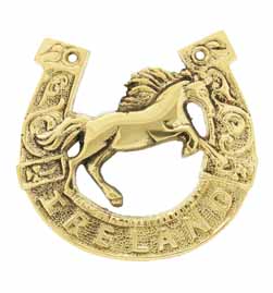 Brass Celtic Horseshoe with Horse Wall or Door Plaque