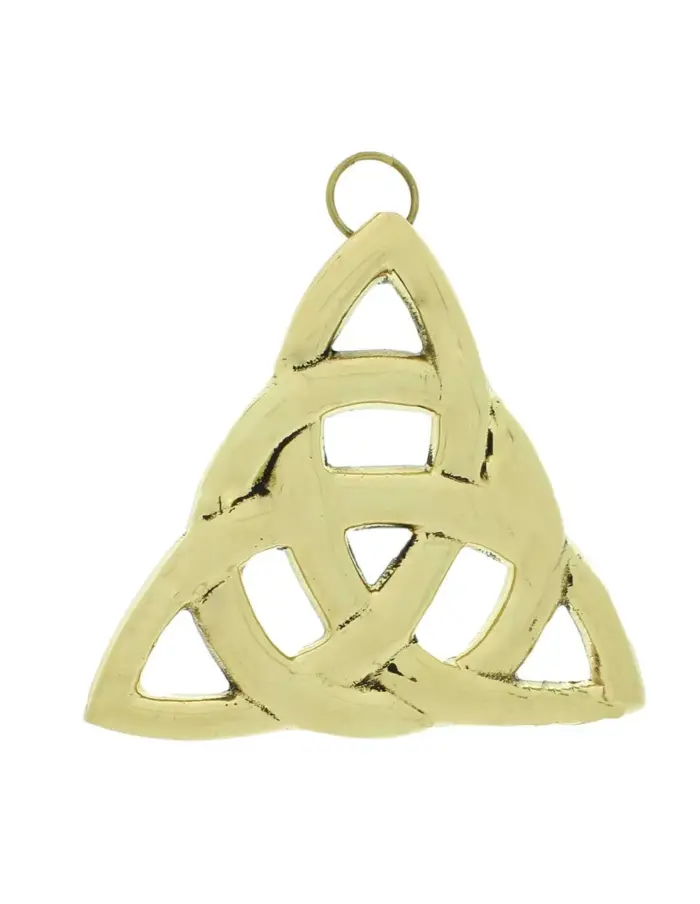 Irish Brass Celtic Trinity Knot Triquetra Eternity Wall Hanging Small