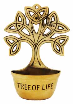 Brass Tree of Life Holy Water Font