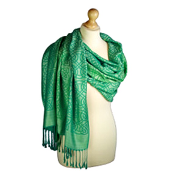 Celtic Design Pashmina Silk Shawl Scarf – House of Claddagh Irish ...