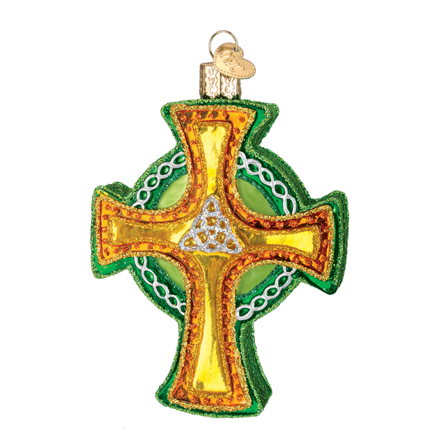 Pewter Celtic Cross Irish Triquetra Knots Christmas Ornament Holiday Decoration 