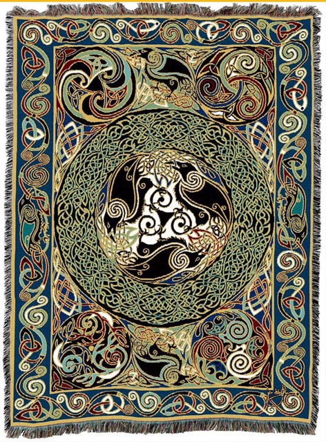 Celtic Raven Cotton Throw