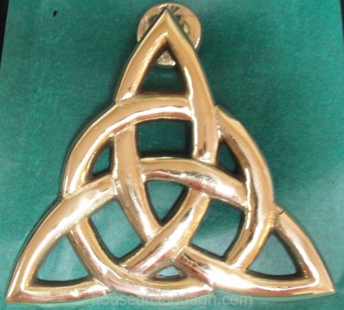 Irish Brass Door Knocker Trinity Knot  Shape Antique Copper Made in Ireland 