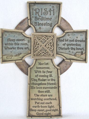 Irish Bedtime Blessing Celtic Cross Abbey Press Stone-Look Resin – House of Claddagh  Irish Collections